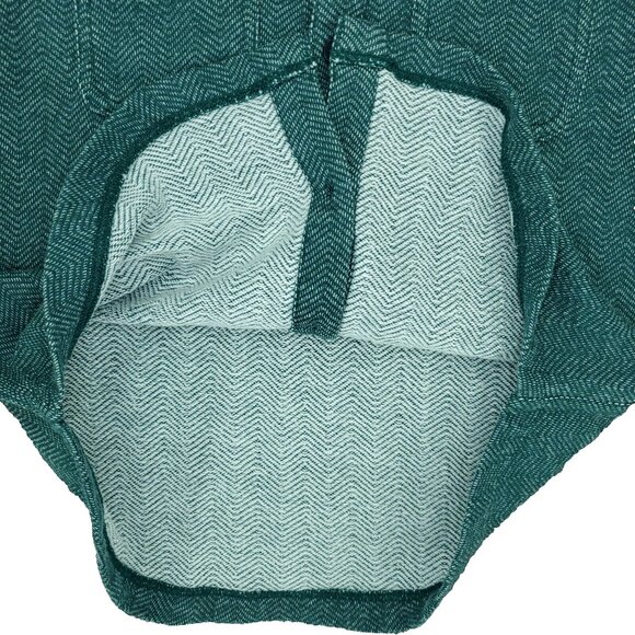 Hanna Andersson Button Shirt Boys 5 110cm Green Pockets Herringbone Cotton LS - Picture 7 of 9